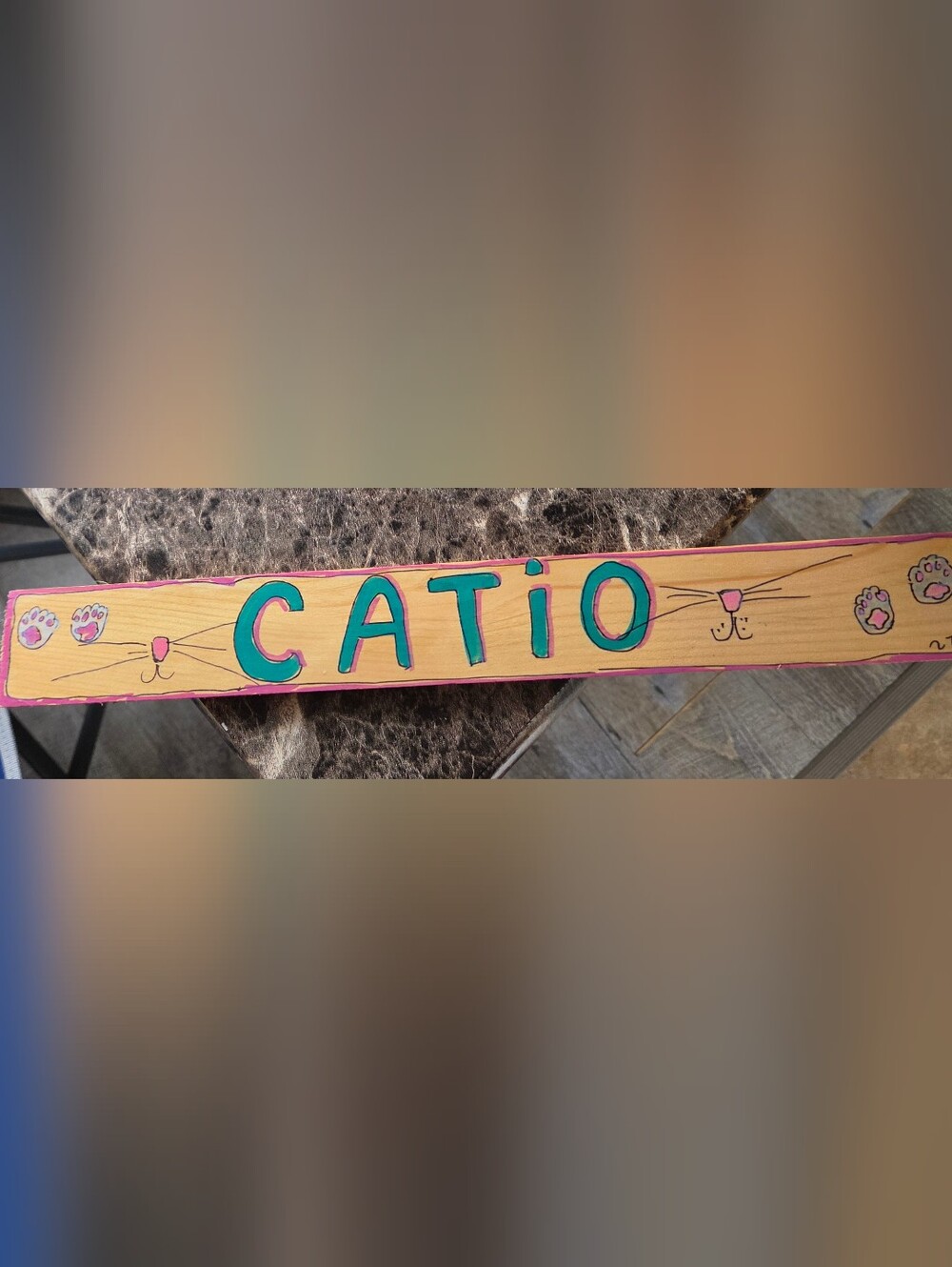 Catio Sign 16 X  2 Hand Painted Cat Art